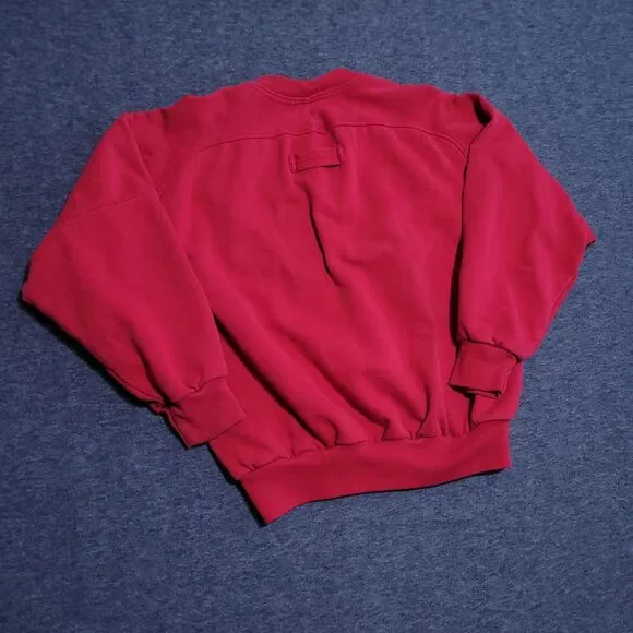 London Fog Medium sweatshirt sweater pullover red ribbed distressed vintage USA - Picture 6 of 13